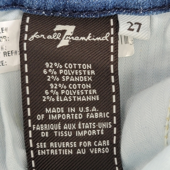 7 For All Mankind Slim Illusion Luxe High Waist Ankle Skinny Denim Jeans 27 NEW - Picture 14 of 16